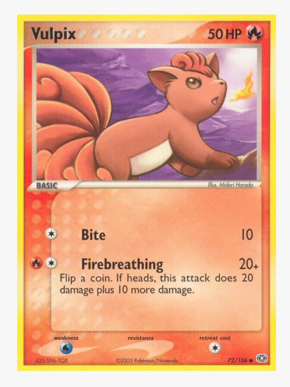 Vulpix EX Emerald Pokemon Trading Card